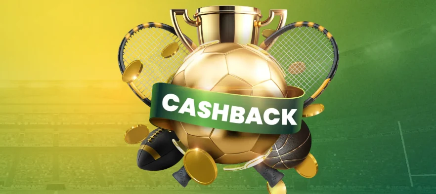 Golden trophy with cashback ribbon
